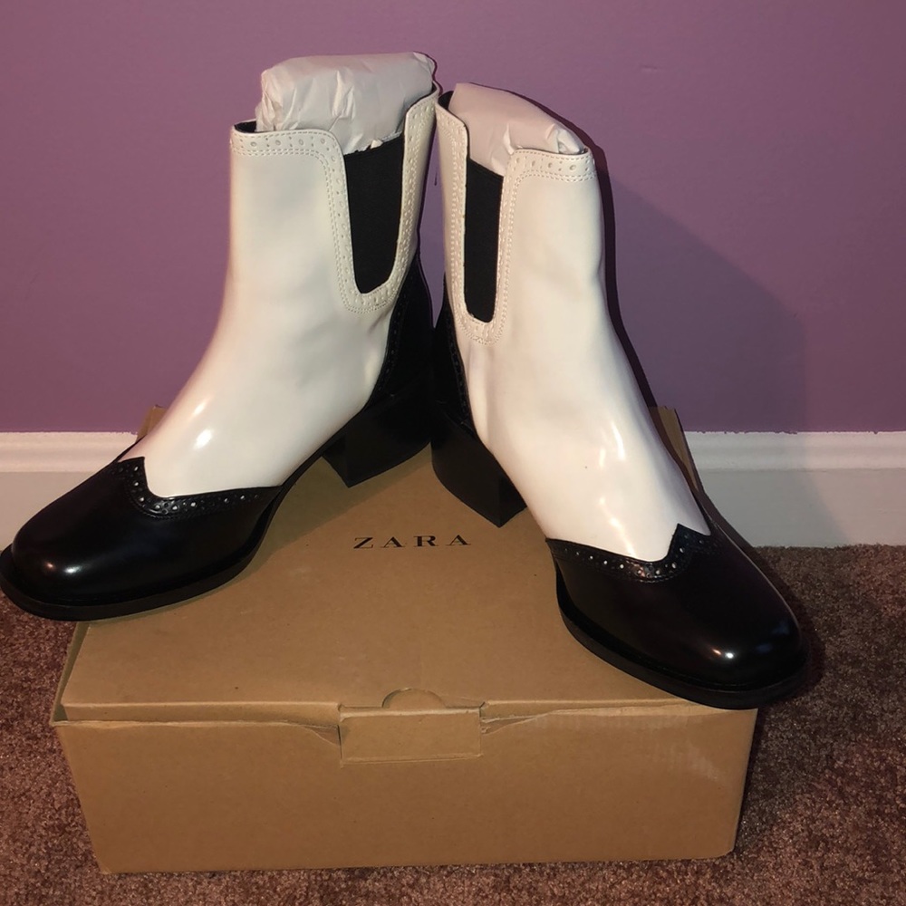 Black & White Ankle Boots